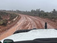 4WD driving in slippery Muddy terrain while its raining